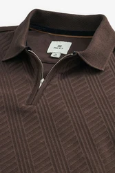 Next Poloshirt Strukturiertes Polo-Shirt Dunkelbraun/Braun/Khaki/Beige