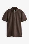 Next Poloshirt Strukturiertes Polo-Shirt Dunkelbraun/Braun/Khaki/Beige