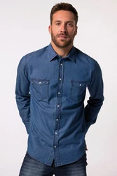 JP1880 Businesshemd Kentkragen Modern Fit Dunkelblau/Blau/Hellblau