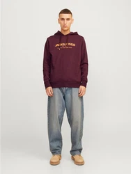 Jack & Jones Kapuzensweatshirt JJALVIS SWEAT HOOD Dunkelrot/Rot/Lila/Bordeaux