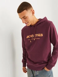 Jack & Jones Kapuzensweatshirt JJALVIS SWEAT HOOD Dunkelrot/Rot/Lila/Bordeaux