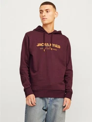 Jack & Jones Kapuzensweatshirt JJALVIS SWEAT HOOD Dunkelrot/Rot/Lila/Bordeaux
