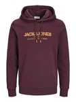 Jack & Jones Kapuzensweatshirt JJALVIS SWEAT HOOD Dunkelrot/Rot/Lila/Bordeaux