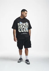 2Y Studios T-Shirt Broken Heart Club Oversize Tee Schwarz/Gold/Hellblau/Dunkelbraun