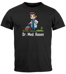 Print-Shirt Herren T-Shirt Wortspiel Flachwitz Rasen mhen Fun-Shirt lustige mit Print