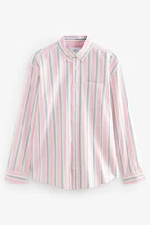 Next Langarmhemd Popelinehemd mit Streifenmuster Rosa