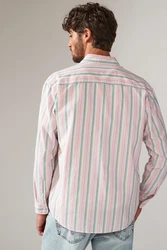 Next Langarmhemd Popelinehemd mit Streifenmuster Rosa