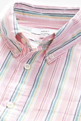 Next Langarmhemd Popelinehemd mit Streifenmuster Rosa