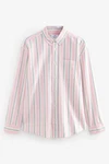 Next Langarmhemd Popelinehemd mit Streifenmuster Rosa