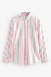 Next Langarmhemd Popelinehemd mit Streifenmuster Rosa
