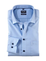 OLYMP Businesshemd Luxor modern fit Hellblau/Dunkelblau/Blau