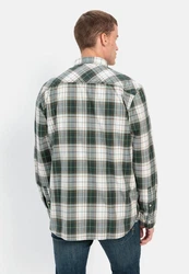 camel active Langarmhemd Button-Down-Kragen Dunkelgrün/Blau/Grün