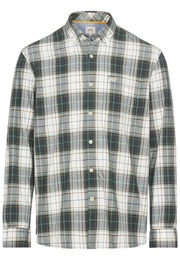 Langarmhemd im Karomuster aus reiner Baumwolle Button-Down