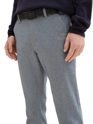 TOM TAILOR Denim Chinohose Strukturierte mit Gürtel Hellgrau/Grau/Dunkelgrau