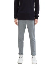 TOM TAILOR Denim Chinohose Strukturierte mit Gürtel Hellgrau/Grau/Dunkelgrau
