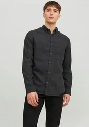 JACK & JONES Hemd 'JJEClassic' Dunkelgrau/Grau/Hellgrau