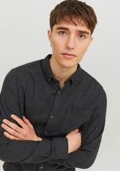JACK & JONES Hemd 'JJEClassic' Dunkelgrau/Grau/Hellgrau