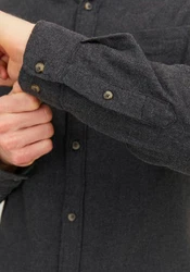 JACK & JONES Hemd 'JJEClassic' Dunkelgrau/Grau/Hellgrau
