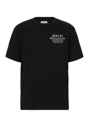 Replay T-Shirt mit Logodruck Schwarz/Rot/Blau/Dunkelblau