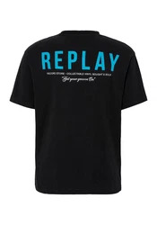 Replay T-Shirt mit Logodruck Schwarz/Rot/Blau/Dunkelblau