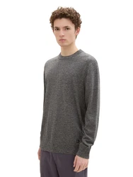 TOM TAILOR DENIM Pullover anthrazit/schwarz