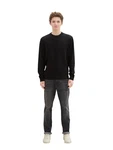 TOM TAILOR DENIM Pullover Schwarz/Grau/Dunkelgrau/Weiß