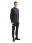 TOM TAILOR DENIM Hemd Langarmhemd Dunkelblau/Grau