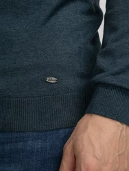 Petrol Industries Pullover 'Atka' Men Knitwear V-Ausschnitt Basic Dunkelblau/Grau/Blau/Dunkelgrau