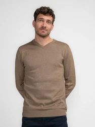 Petrol Industries Pullover 'Atka' Men Knitwear V-Ausschnitt Basic cappuccino