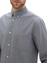 TOM TAILOR Langarmhemd T-Shirt Grau/Hellgrau/Hellblau