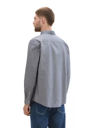 TOM TAILOR Langarmhemd T-Shirt Grau/Hellgrau/Hellblau