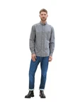 TOM TAILOR Langarmhemd T-Shirt Grau/Hellgrau/Hellblau