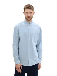 TOM TAILOR Langarmhemd T-Shirt taubenblau