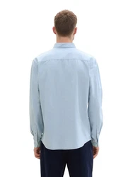TOM TAILOR Langarmhemd T-Shirt taubenblau