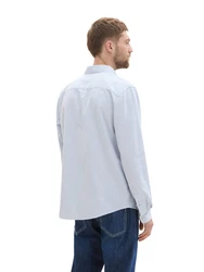 TOM TAILOR Langarmhemd T-Shirt Hellblau/Grau/Blau