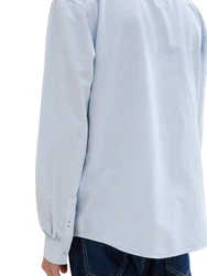 TOM TAILOR Langarmhemd T-Shirt Hellblau/Grau/Blau