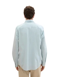 TOM TAILOR Langarmhemd mit Brusttasche Hellblau/Blau/Khaki