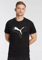PUMA T-Shirt ESS+ LOGO LAB CAT TEE Schwarz/Beige