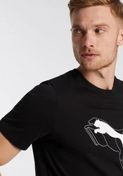 PUMA T-Shirt ESS+ LOGO LAB CAT TEE Schwarz/Beige