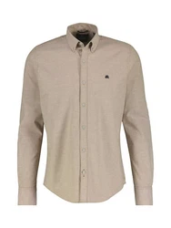 LERROS Oxfordhemd mit Stretchanteil und Button-down-Kragen Khaki/Beige/Braun