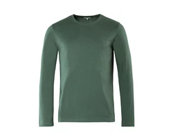 LIVING CRAFTS Langarmshirt FRANK GOTS zertifiziert Grün/Dunkelgrün