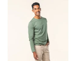 LIVING CRAFTS Langarmshirt FRANK GOTS zertifiziert Grün/Dunkelgrün