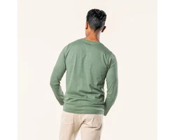 LIVING CRAFTS Langarmshirt FRANK GOTS zertifiziert Grün/Dunkelgrün