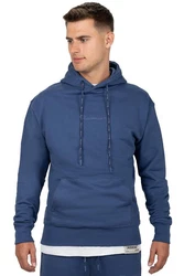 Reichstadt Kapuzenpullover Casual Basic Hoodie (23RS034) Dunkelblau
