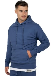 Reichstadt Kapuzenpullover Casual Basic Hoodie (23RS034) Dunkelblau