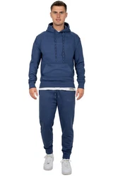 Reichstadt Kapuzenpullover Casual Basic Hoodie (23RS034) Dunkelblau