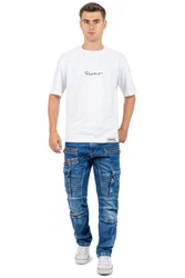 Cipo & Baxx Bikerjeans Biker Hose BA-CD798 Blau
