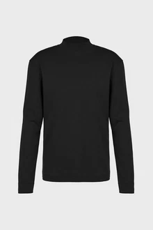 Drykorn T-Shirt Langarmshirt mit Stehkragen Moritz Schwarz