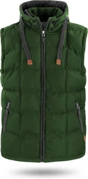 Steppweste Herren Winter-Steppweste Tropez Wattierte Winterweste winddichte Outdoor Weste mit Kapuze