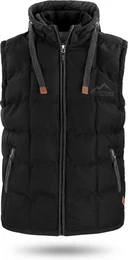 Steppweste Herren Winter-Steppweste Tropez Wattierte Winterweste winddichte Outdoor Weste mit Kapuze